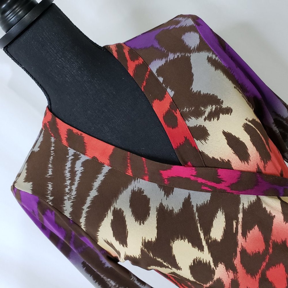 MESMERIZE PRINT CORAL-PURPLE-BROWN DRESS - SMALL - Picture 3 of 13
